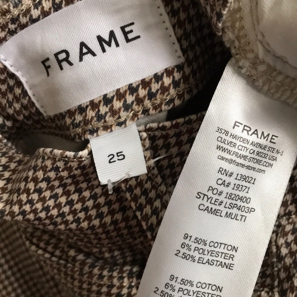 Frame Denim Brown Houndstooth Flare Jeans - Picture 16 of 16